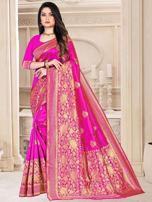 zari woven banarasi saree with blouse - 19862021 - Very Small Image - 1
