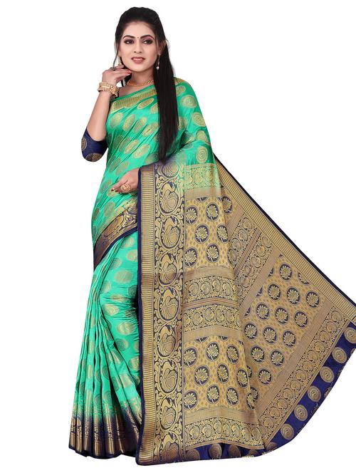 ethnic motif kanjivaram saree with blouse - 19862095 - Very Small Image - 1