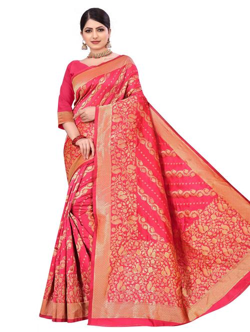 zari woven kanjivaram saree with blouse - 19862102 - Very Small Image - 1