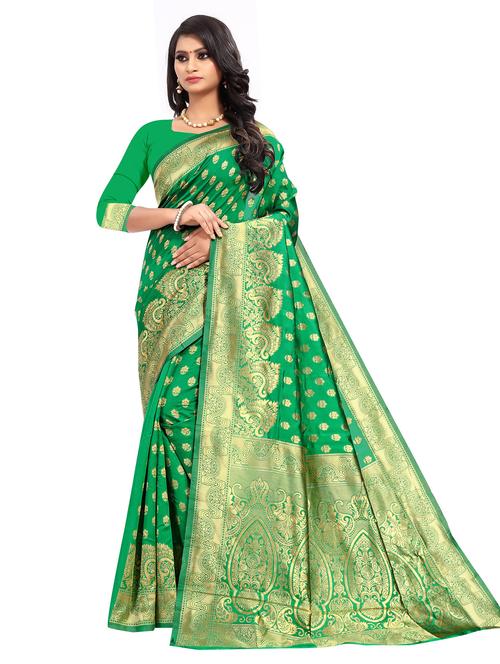 zari woven banarasi saree with blouse - 19862148 - Very Small Image - 1