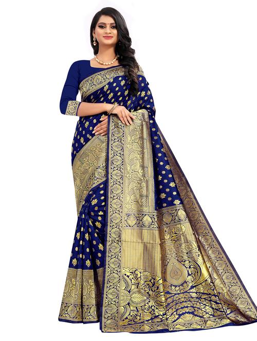 zari woven banarasi saree with blouse - 19862161 - Very Small Image - 1