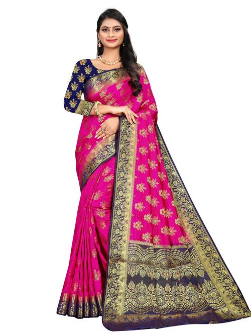 ethnic motif banarasi saree with blouse - 19862166 - Very Small Image - 1