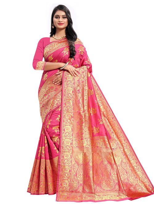 ethnic motif banarasi saree with blouse - 19862168 - Very Small Image - 1