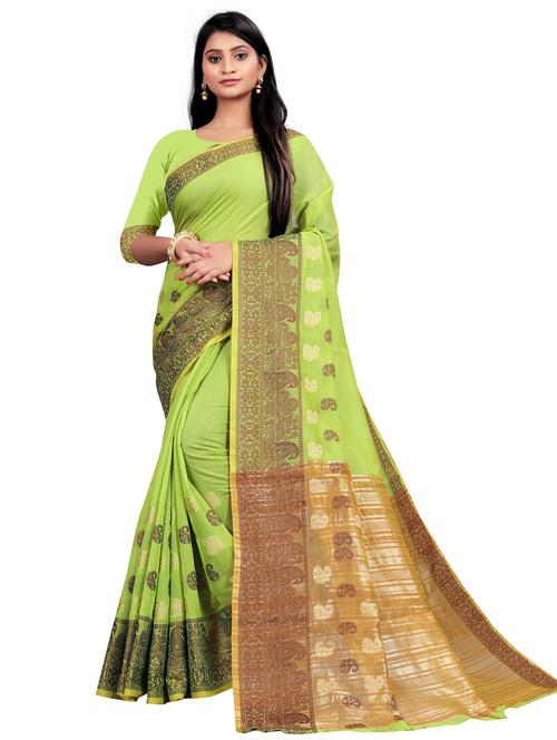 ethnic motif banarasi saree with blouse - 19862202 - Very Small Image - 1