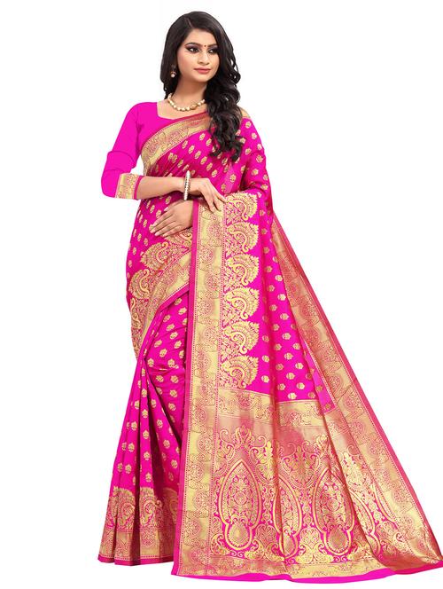 zari woven banarasi saree with blouse - 19862208 - Very Small Image - 1