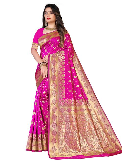 zari woven kanjivaram saree with blouse - 19862279 - Very Small Image - 1