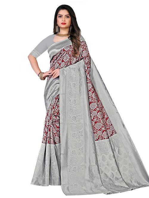zari woven kanjivaram saree with blouse - 19862293 - Very Small Image - 1
