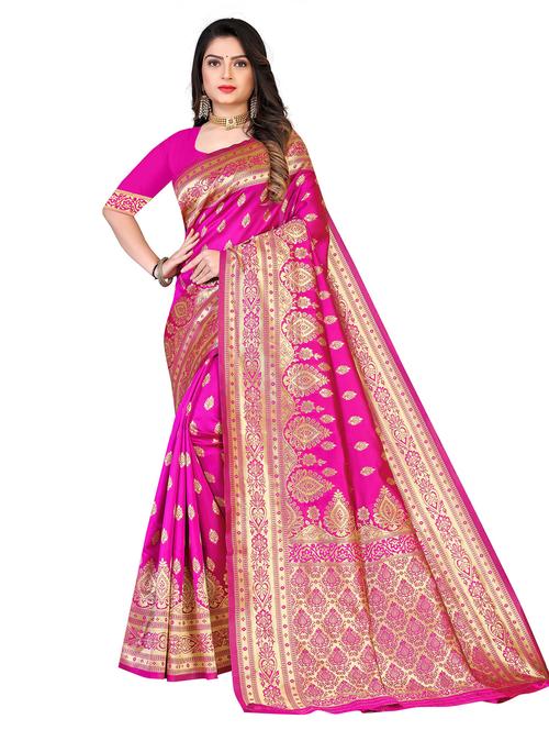 zari woven kanjivaram saree with blouse - 19862349 - Very Small Image - 1