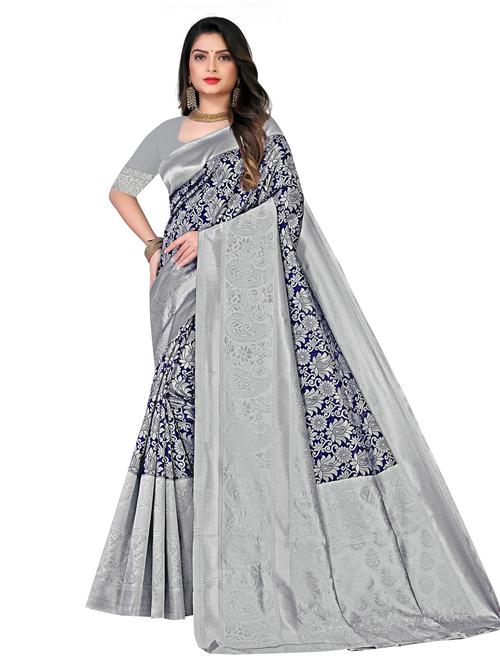 zari woven banarasi saree with blouse - 19862399 - Very Small Image - 1
