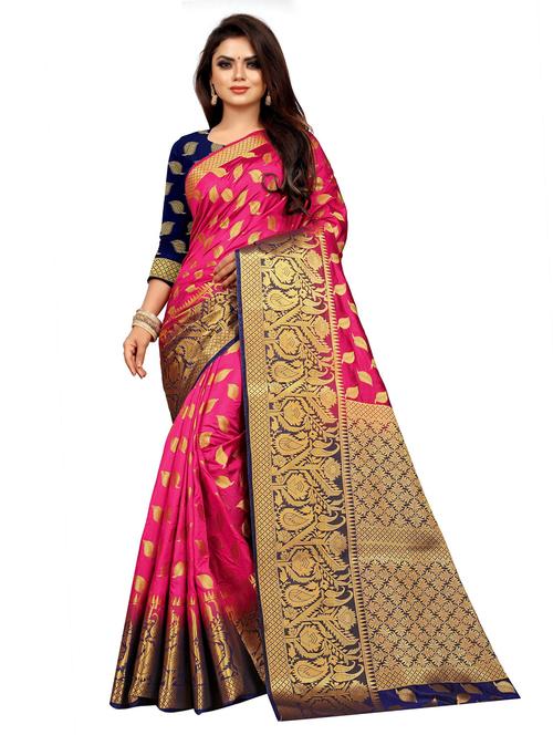 ethnic motif banarasi saree with blouse - 19862416 - Very Small Image - 1