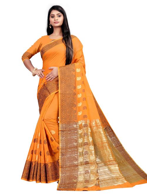 paisley motif banarasi saree with blouse - 19862491 - Very Small Image - 1
