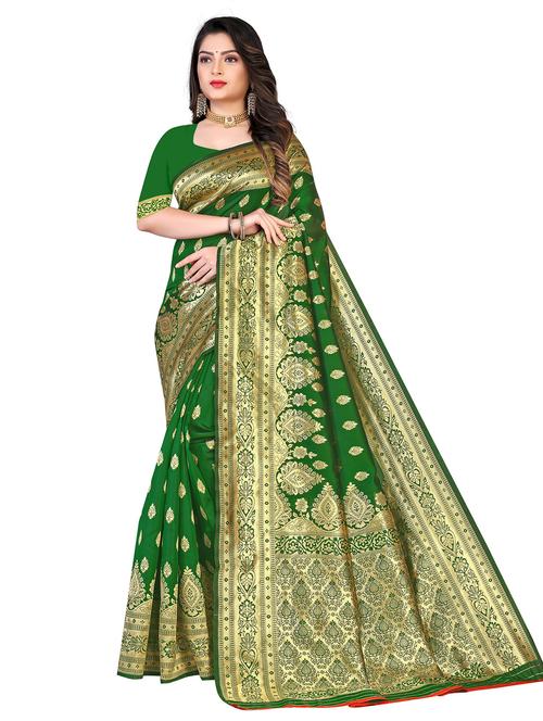 zari woven kanjivaram saree with blouse - 19862681 - Very Small Image - 1