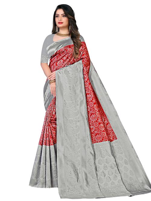 zari woven kanjivaram saree with blouse - 19862683 - Very Small Image - 1
