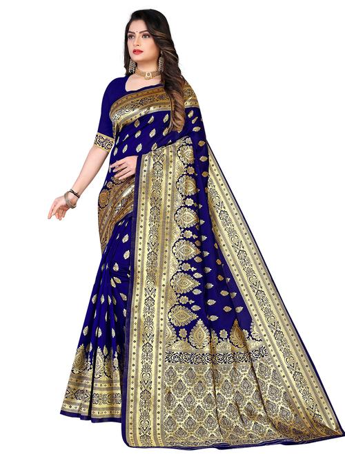 ethnic motif kanjivaram saree with blouse - 19862716 - Very Small Image - 1