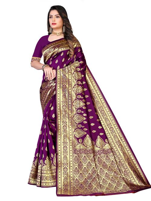 ethnic motif kanjivaram saree with blouse - 19862782 - Very Small Image - 1