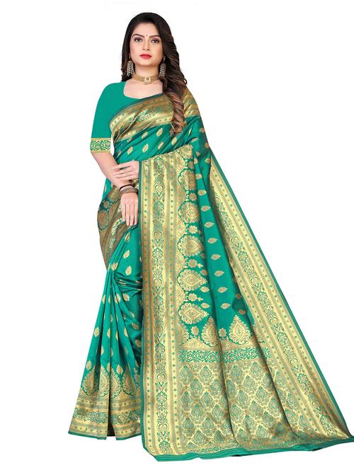 ethnic motif kanjivaram saree with blouse - 19862793 - Very Small Image - 1