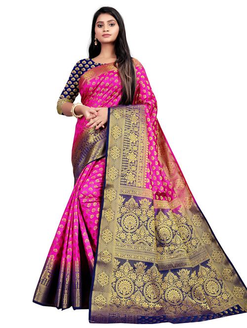 zari woven kanjivaram saree with blouse - 19862902 - Very Small Image - 1