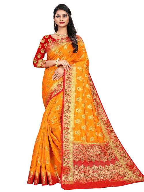zari woven kanjivaram saree with blouse - 19862904 - Very Small Image - 1