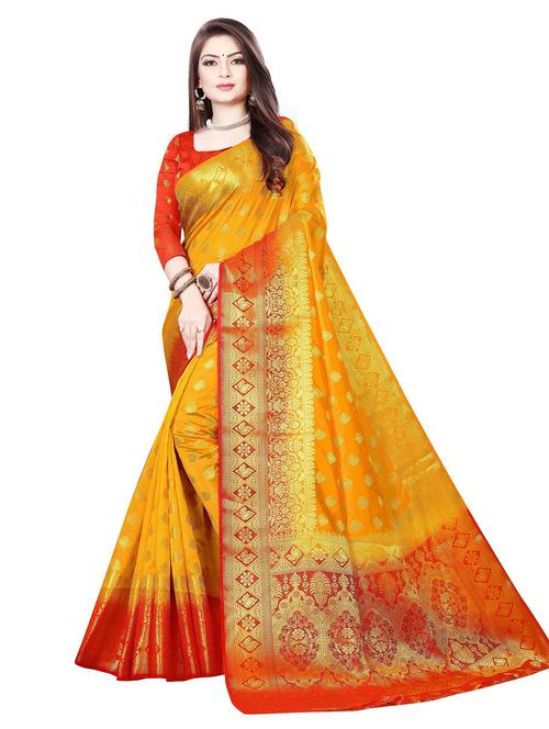 zari woven banarasi saree with blouse - 19862922 - Very Small Image - 1