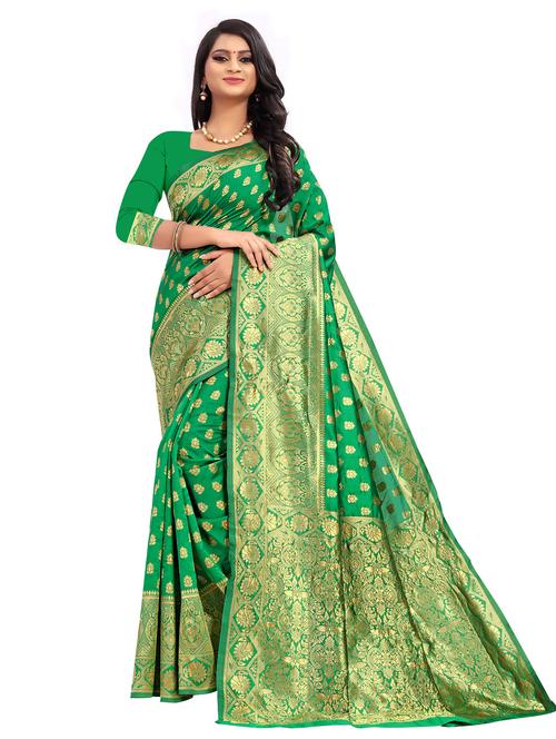 ethnic motif banarasi saree with blouse - 19862976 - Very Small Image - 1