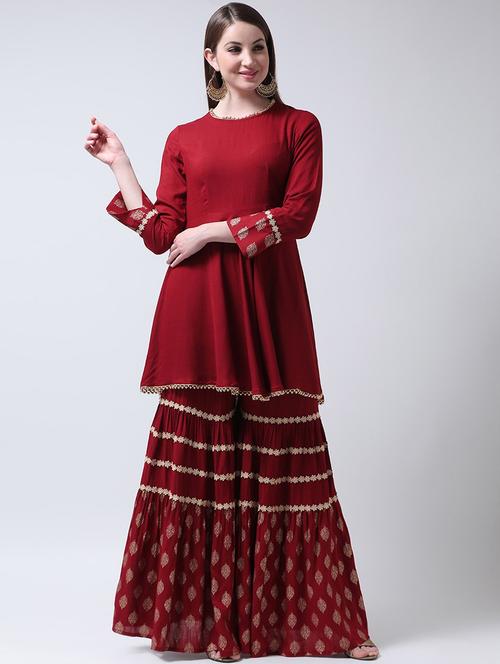 printed kurta sharara set - 19864109 - Very Small Image - 1
