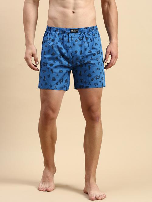 men's printed cotton boxers - 19864135 - Very Small Image - 1
