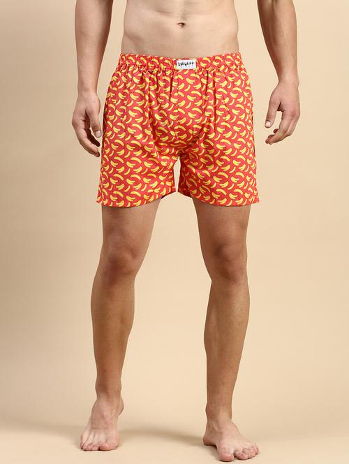 men's banana printed cotton boxers - 19864173 - Very Small Image - 1