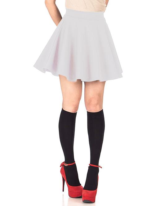 mid rise solid skater skirt - 19865638 - Very Small Image - 1