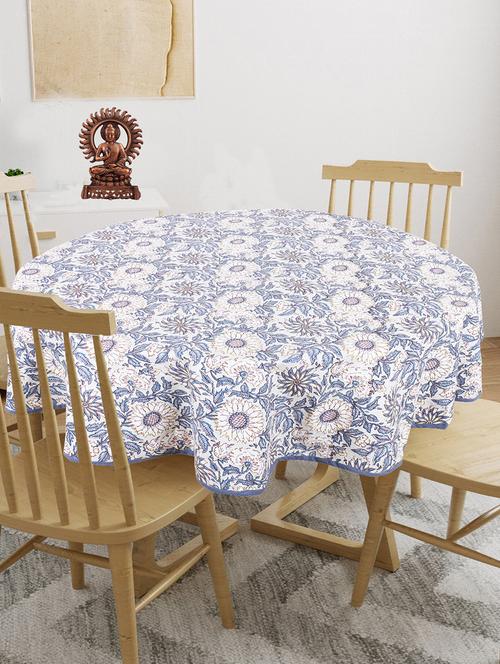 texstylers floral cotton 4 to 6 seater 56 inch round dining table cloth - 19865725 - Very Small Image - 1