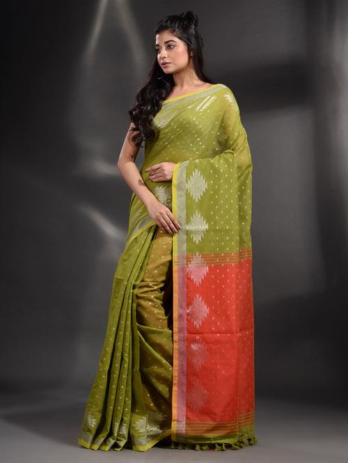 women's self design lime colored saree - 19865898 - Very Small Image - 1