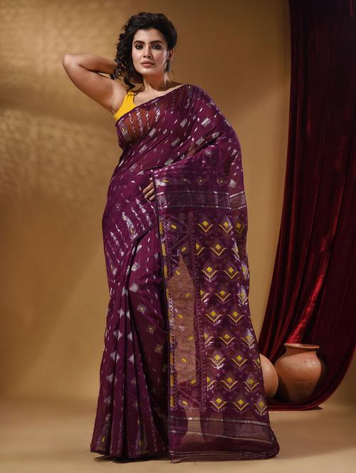 self design woven saree with blouse - 19866097 - Very Small Image - 1