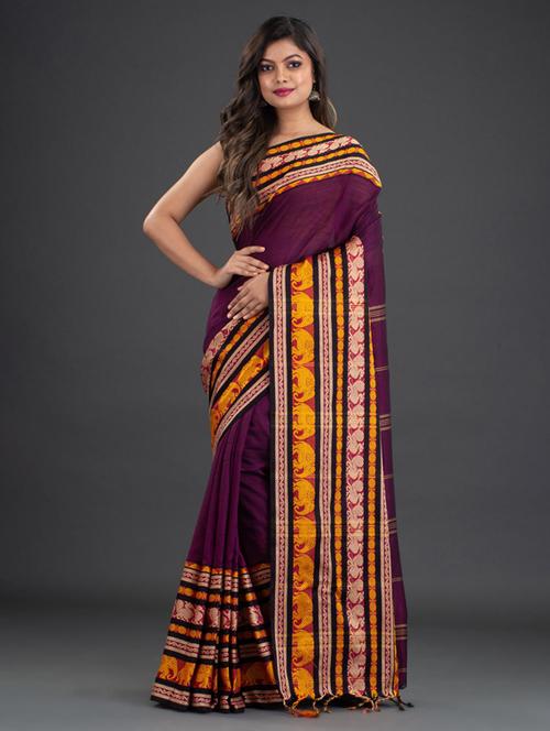 women's self design purple colored saree - 19866177 - Very Small Image - 1