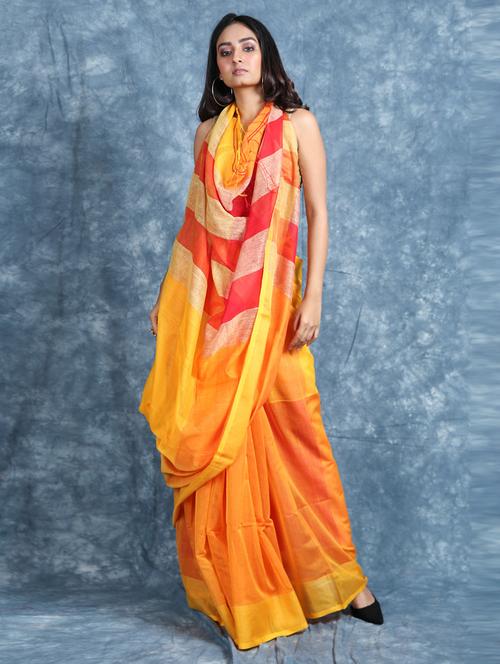 women solid woven saree - 19866204 - Very Small Image - 1