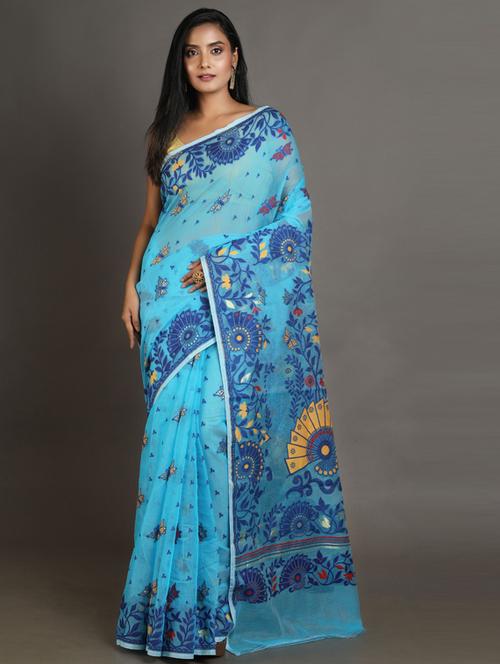 self design woven saree with blouse - 19866535 - Very Small Image - 1
