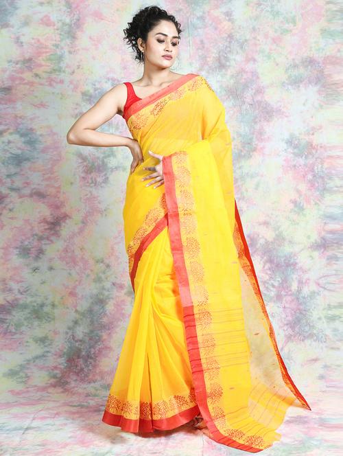 women solid woven saree with blouse - 19866671 - Very Small Image - 1