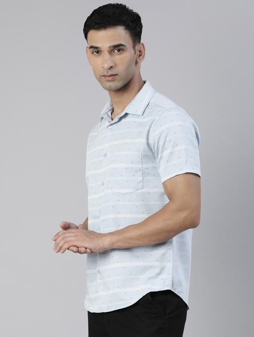 mens micro print casual shirt - 19866811 - Very Small Image - 1