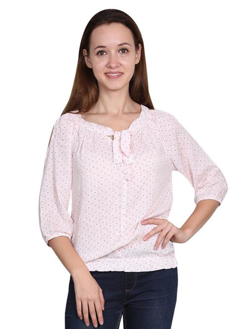 women's straight tie-up neck top - 19867141 - Very Small Image - 1
