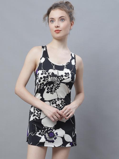 round neck printed swimsuit - 19867277 - Very Small Image - 1