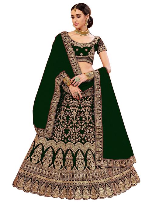 embroidered panelled lehenga choli set with dupatta - 19867369 - Very Small Image - 1