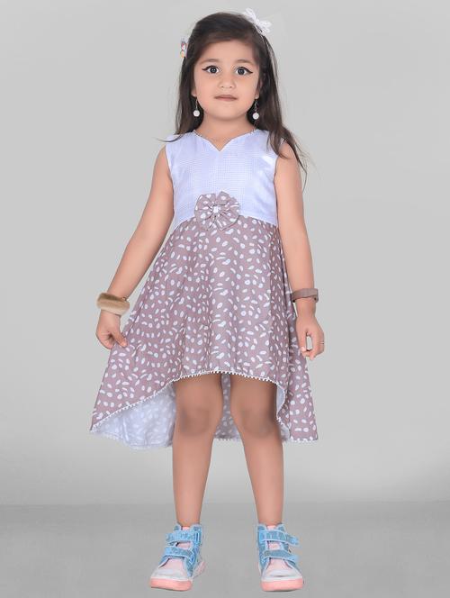 blue printed high-low frock - 19867404 - Very Small Image - 1