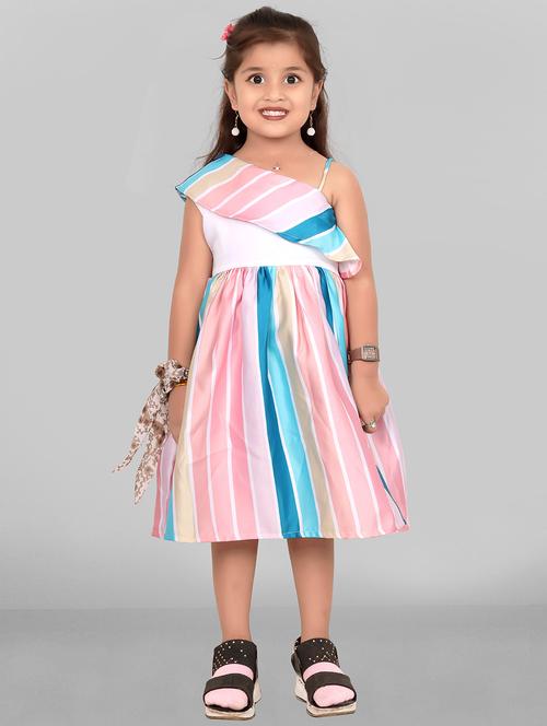 color blocked single shoulder frock - 19867426 - Very Small Image - 1