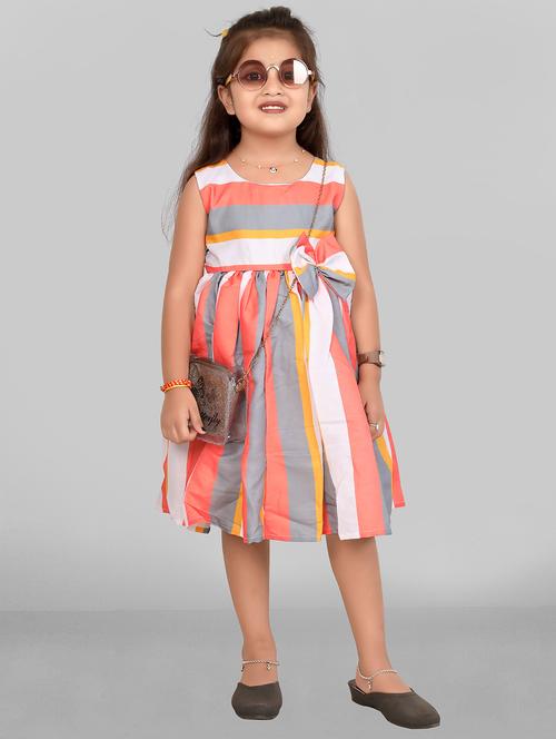 multi colored color blocked sleeveless frock - 19867437 - Very Small Image - 1