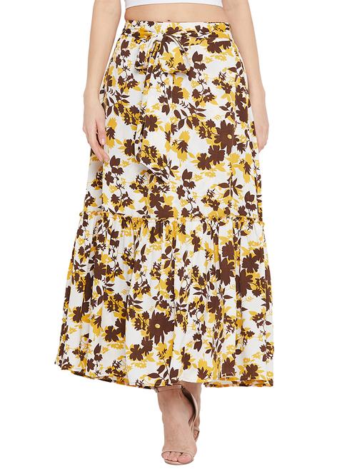 girls floral printed maxi flared skirt - 19868951 - Very Small Image - 1