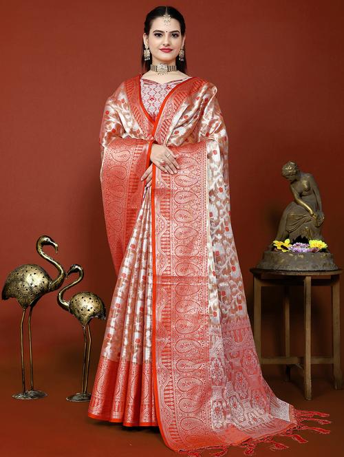 zari woven banarasi saree with blouse - 19869338 - Very Small Image - 1