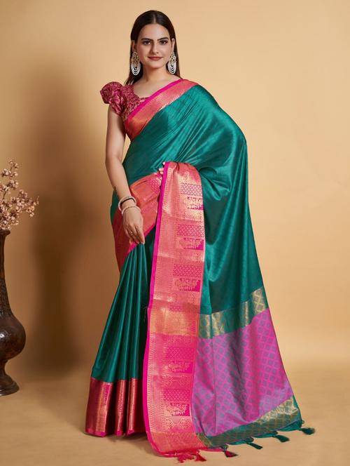zari woven banarasi saree with blouse - 19869414 - Very Small Image - 1