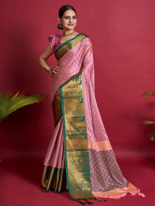 zari woven banarasi saree with blouse - 19869417 - Very Small Image - 1