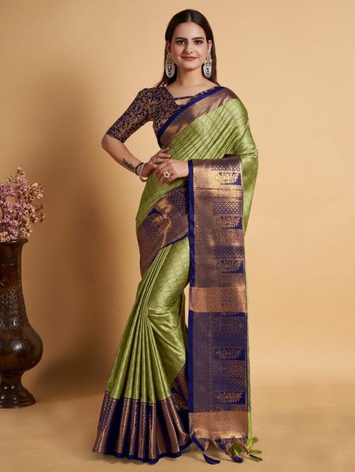 zari woven banarasi saree with blouse - 19869418 - Very Small Image - 1