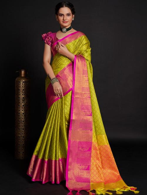 zari woven banarasi saree with blouse - 19869419 - Very Small Image - 1