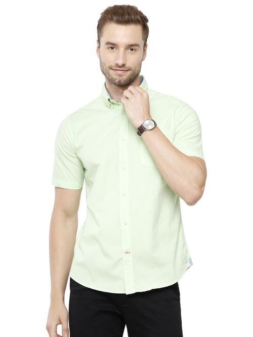green cotton blend casual shirt - 19871288 - Very Small Image - 1