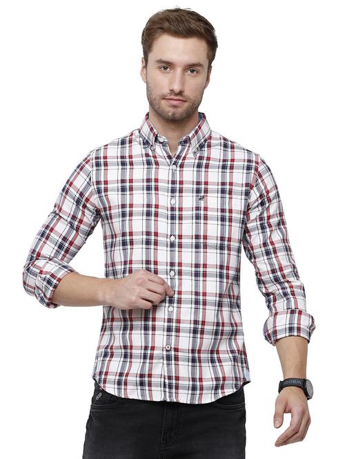 red cotton blend casual shirt - 19871371 - Very Small Image - 1